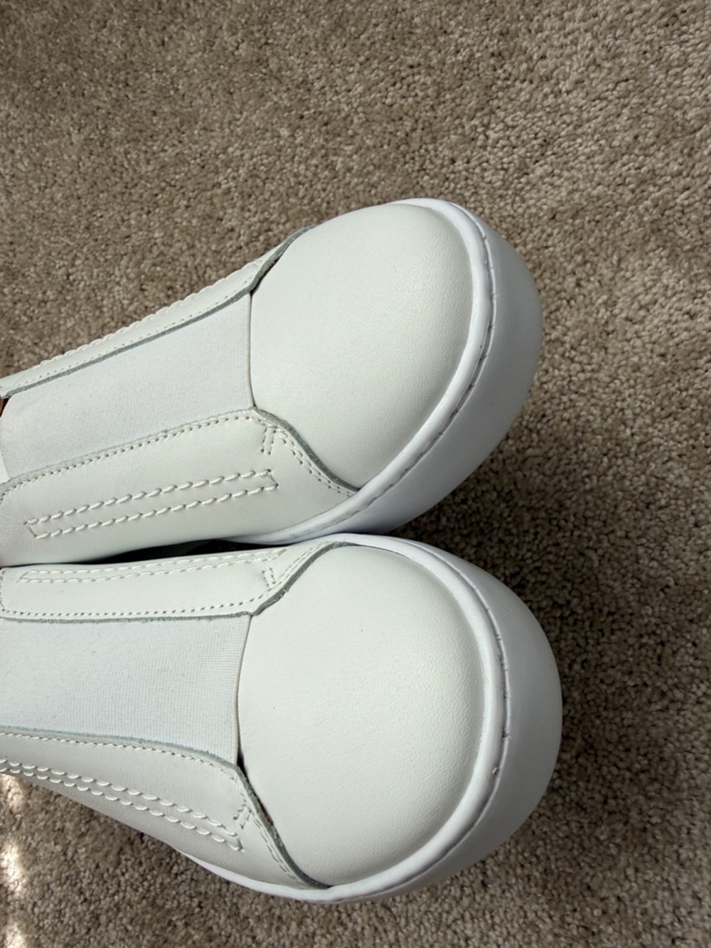 Garnet Hill Zora White Leather Slip On Sneakers - Picture 6 of 8